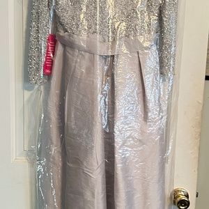 Pisarro Nights Silver Sequin Gown